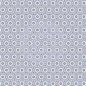 Blue Abstract Draw Stars Ornament Grid Pattern Background Vector Illustration