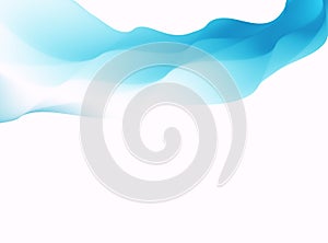 Blue abstract fractal background. Colorful waves on white backdrop. Bright modern digital art. Creative graphic template. Business