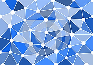 Blue abstract geometric background with triangles, circles and lines for wallpaper, backdrop, banner and illustration. Vector.