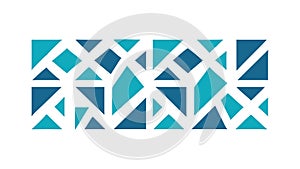 Blue Abstract Geometric Tile Pattern Background, vector design Generative AI