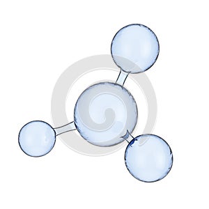 Blue Abstract Glass Molecule Model. 3d Rendering