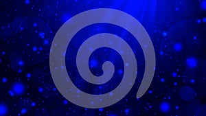 Blue abstract gradient bokeh background with circles, rays and highlights