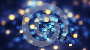 Blue abstract hexagon background. Generative AI.