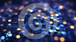 Blue abstract hexagon background. Generative AI.