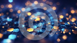 Blue abstract hexagon background. Generative AI.