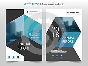 Blue abstract hexagon Brochure annual report design template