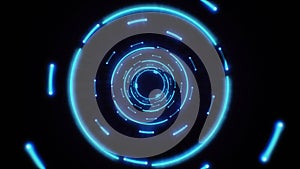 Blue abstract light circles seamless looping.