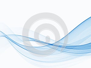 Blue abstract lines swoosh wave Smooth wave border background Wave blue flow