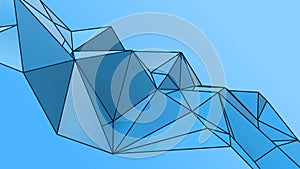 Blue abstract modern crystal background. Polygon, Line, Triangle pattern shape for wallpaper. Illustration low poly, polygonal