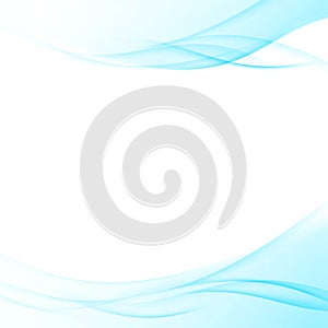 Blue abstract modern swoosh wave line card photo