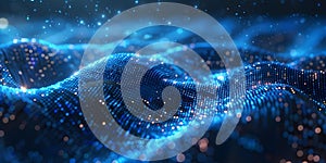 Blue abstract network connection background representing big data flow in cyber blockchain fields