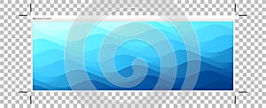 Blue abstract ocean seascape. Sea surface. Water waves. Nature background. Vector illustration for design