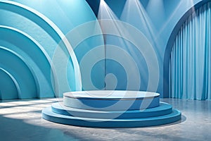 Blue abstract podium composition photo