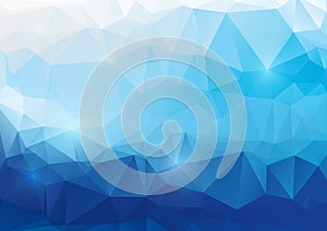 Blue abstract polygonal background photo