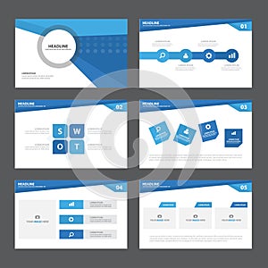 Blue Abstract presentation template Infographic elements flat design set for brochure flyer leaflet marketing