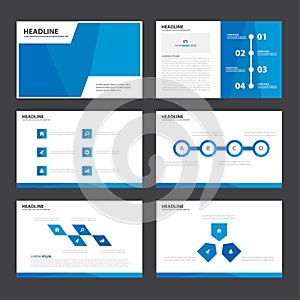 Blue Abstract presentation template Infographic elements flat design set for brochure flyer leaflet marketing