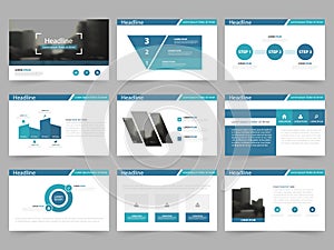 Blue Abstract presentation templates, Infographic elements template flat design