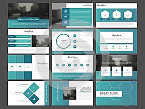 Blue Abstract presentation templates, Infographic elements template flat design set for annual report brochure flyer leaflet