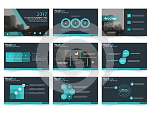 Blue Abstract presentation templates, Infographic elements template flat design set for annual report brochure flyer leaflet