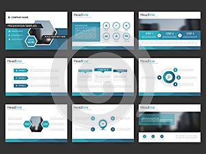 Blue Abstract presentation templates, Infographic elements template flat design set for annual report brochure flyer leaflet