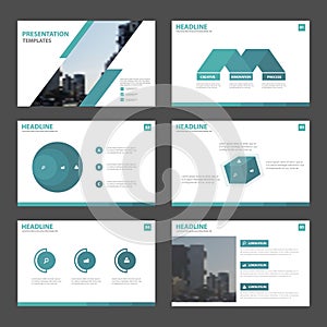 Blue Abstract presentation templates, Infographic elements template flat design set for brochure flyer leaflet marketing