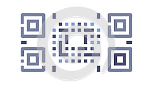 Blue Abstract QR Code Pattern for Digital Connectivity, vector design Generative AI