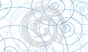 Blue Abstract Scribble Background. Tangled Paint