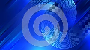 Blue abstract semicircular composition. Modern elegant illustration