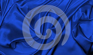 Blue abstract silk fabric background
