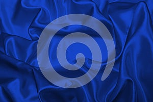 Blue abstract silk fabric background