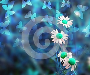 Blue Abstract Spring Background
