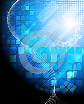 Blue abstract technical background