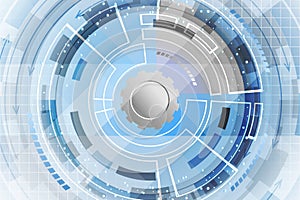 Blue abstract technological futuristic background.