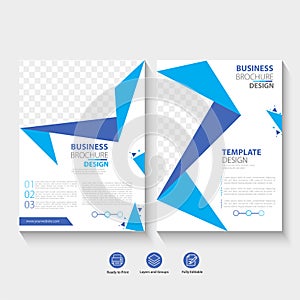 Blue abstract technology business Brochure Leaflet Flyer annual report template design, book cover layout design.