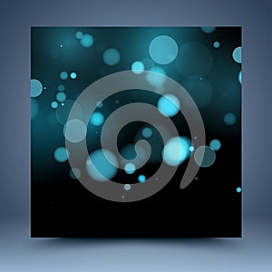 Blue and black bokeh vector abstract background