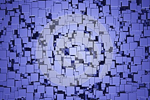 Blue abstract texture, background, art style with cubic shapes