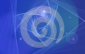 Blue abstract textured triangular background and disign