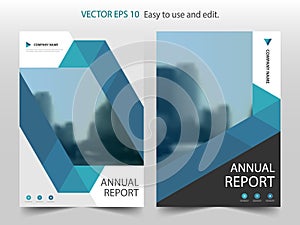 Blue abstract triangle Brochure annual report design template vector. Business Flyers infographic magazine poster.