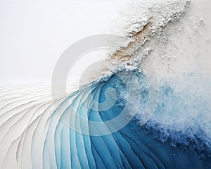 Blue Abstract watercolor beach and blue ocean. Fresh, cheerful and relaxing summer concept. Positive and healthy tones