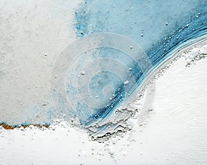 Blue Abstract watercolor blue ocean, sand beach and sea foam for textures. Fresh, cheerful and relaxing summer concept.