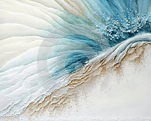 Blue Abstract watercolor blue ocean and sea foam for textures. Fresh, cheerful and relaxing summer concept. Positive tones