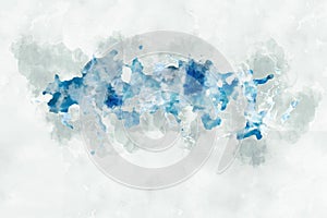 Blue abstract watercolor texture background. Hand painted watercolor background
