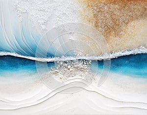 Blue Abstract watercolor turquoise ocean beach for textures. Fresh, cheerful and relaxing summer concept. Positive tones