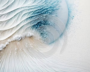 Blue Abstract watercolor waves ocean and beach for textures. Fresh, cheerful and relaxing summer concept. Positive tones