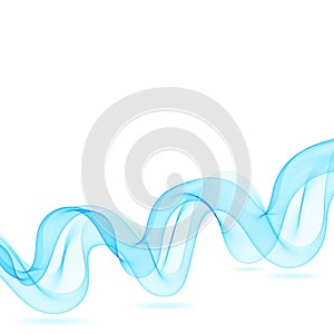 Blue abstract wave. Curves isolated on white background. Design element. Layout for advertising. eps 10