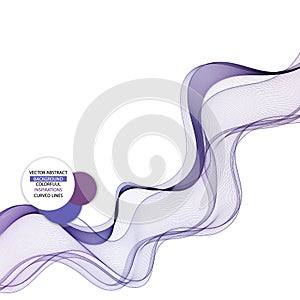 Blue abstract wave. Curves isolated on white background. Design element. Layout for advertising. eps 10