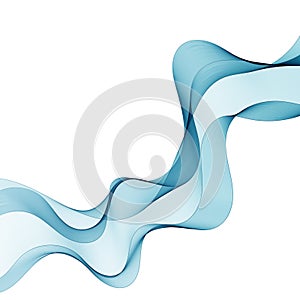 Blue abstract wave. Curves isolated on white background. Design element. Layout for advertising. eps 10