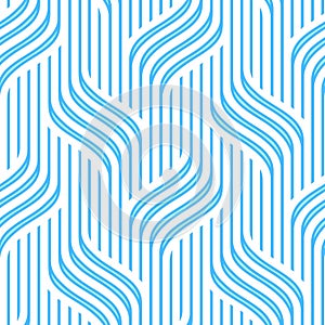 Blue abstract wavy pattern for packaging and background. Seamless geometric vector pattern
