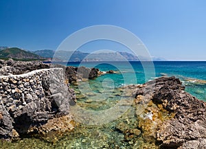 Blue Adriatic Sea and rocks