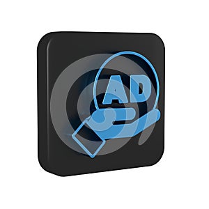 Blue Advertising icon isolated on transparent background. Concept of marketing and promotion process. Responsive ads